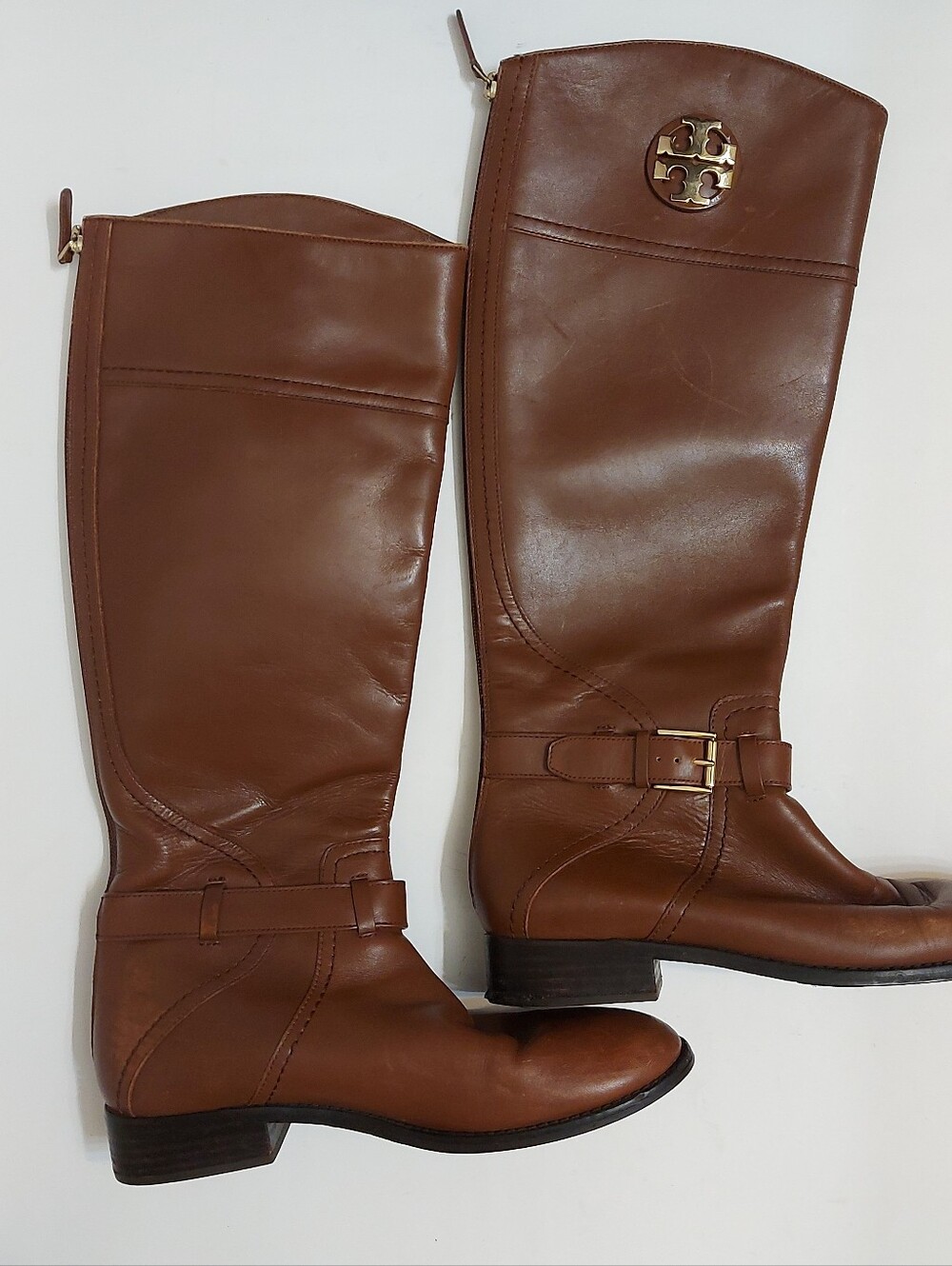 Tory Burch Brown Leather Riding Boots